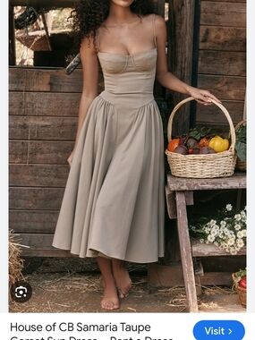 House of CB Samaria Taupe Corset Dress Fuller Cups